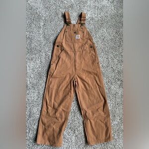 Boys Carhartt Brown Loose Fit Bib Overalls Size 6